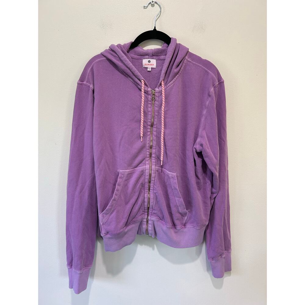 Sundry purple hoodie size 4 full zip oversized cotton